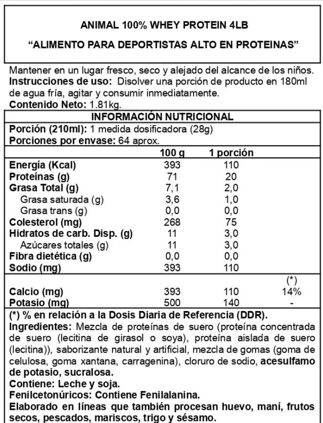 Animal Whey 4lbs