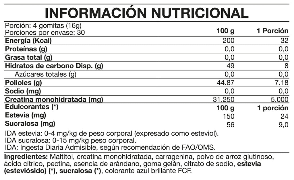 Creatina Tasty Gummies 120un Blueberry