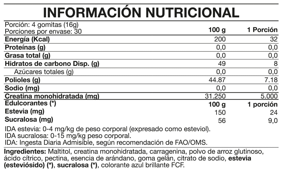 Creatina Tasty Gummies 120un Blueberry