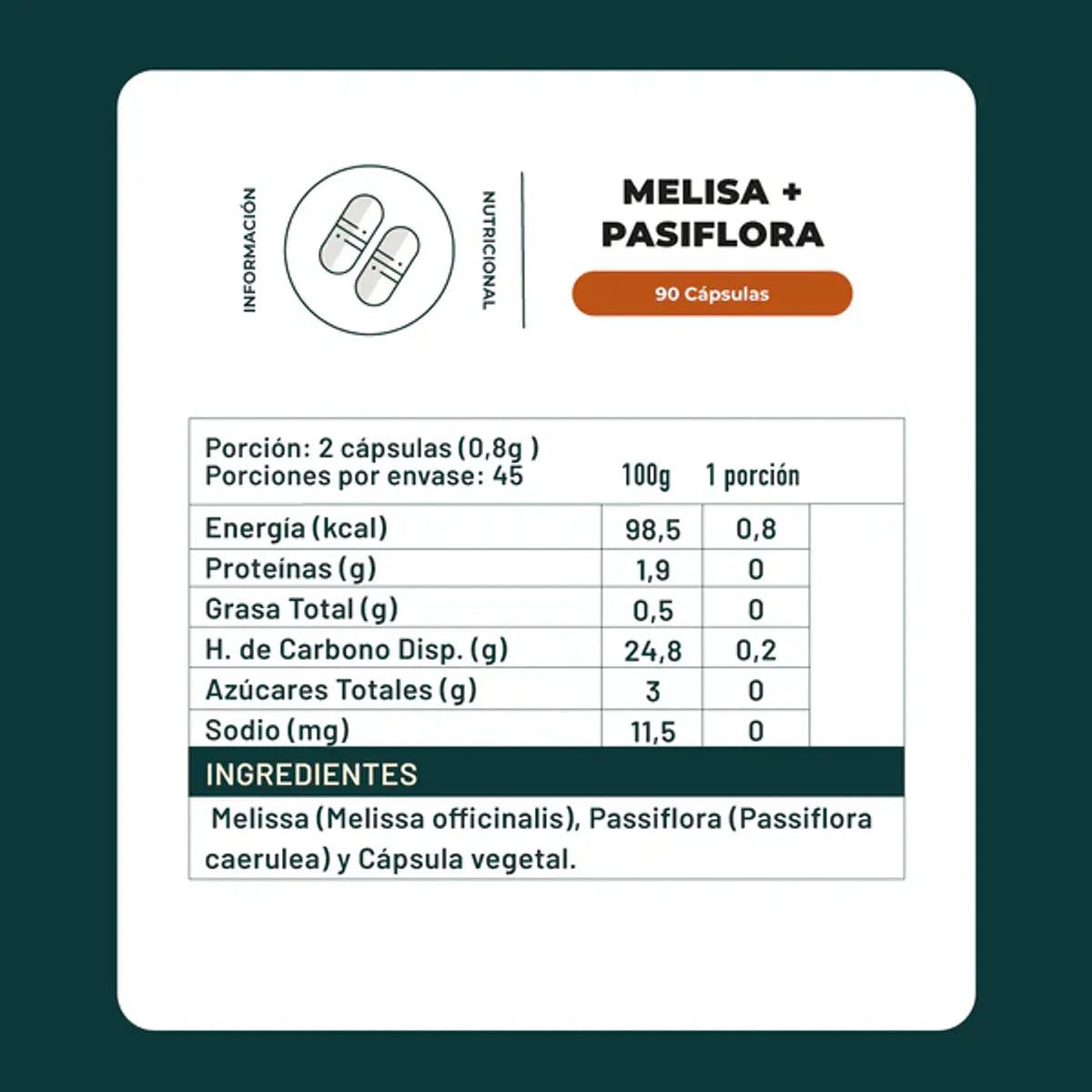 Melisa + Pasiflora 60caps